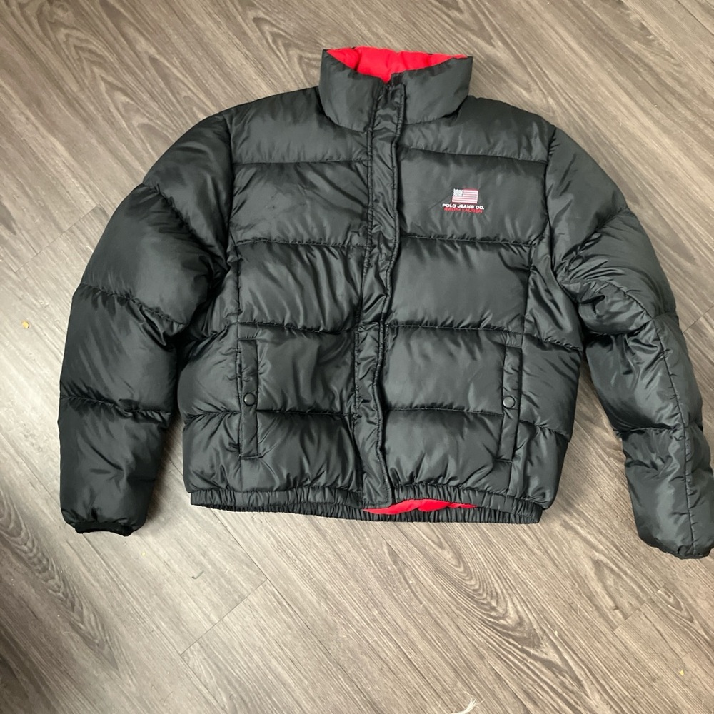 Vintage Polo Jeans Co. Ralph Lauren Black Puffer Jacket for Kids